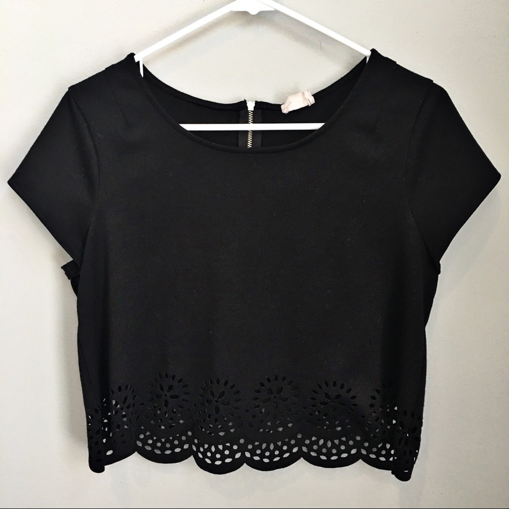 UO Pins and Needles Cropped Eyelet Top